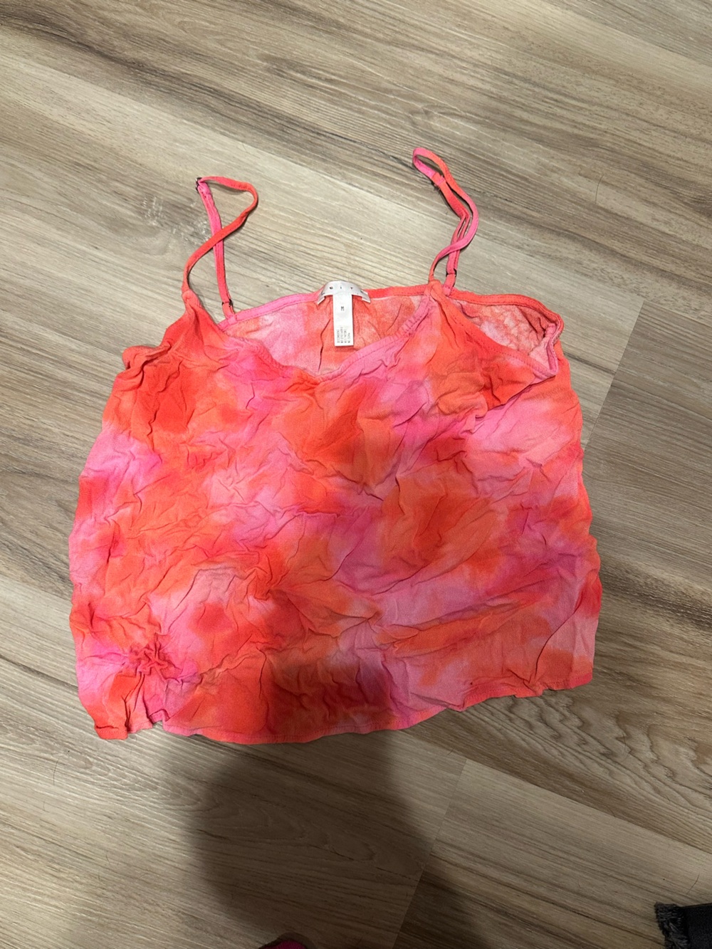 Leith Coral Pink Tie-Dye Spaghetti Strap Tank